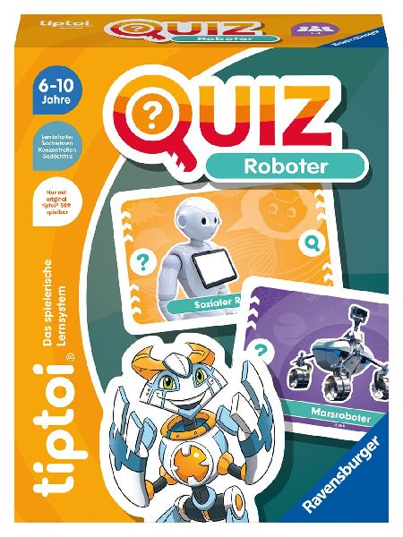 Ravensburger tiptoi 00164 Quiz Roboter, Quizspiel für Kinder ab 6 Jahren, für 1-4 Spieler