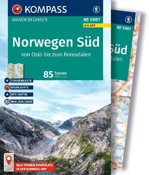 KOMPASS Wanderführer Norwegen Süd, von Oslo bis zum Romsdalen, 85 Touren mit Extra-Tourenkarte