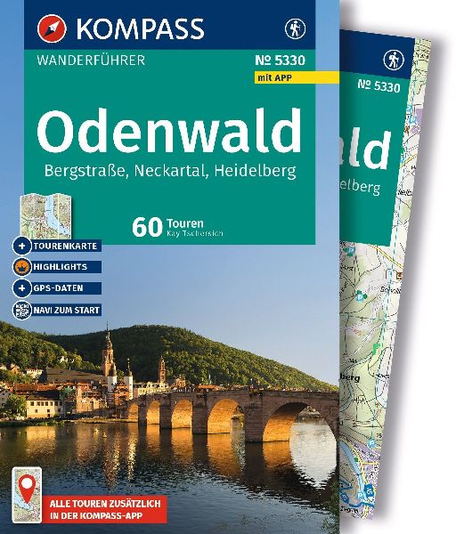 KOMPASS Wanderführer Odenwald, Bergstraße, Neckartal, Heidel...