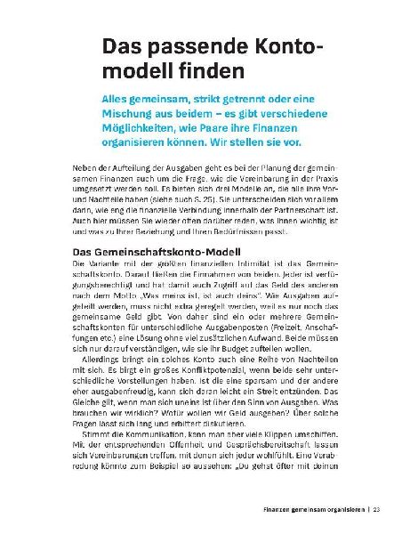 Du + ich und unser Geld
