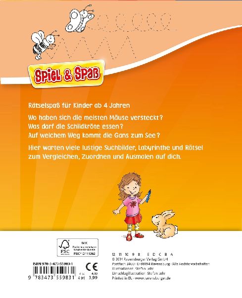 Kindergarten-Rätselspaß für unterwegs