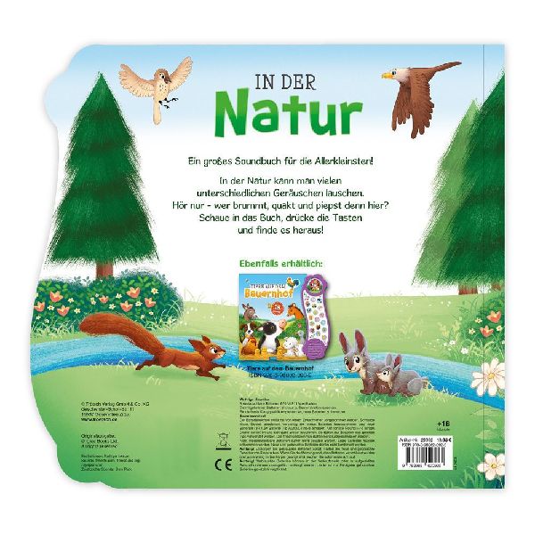 TRÖTSCH - Soundbuch "In der Natur" | Interaktives Soundbuch mit 18 realistischen Geräuschen aus der Natur, zauberhaften Illustrationen und eingängigen Reimen für die Kleinsten | Ab 18 Monaten