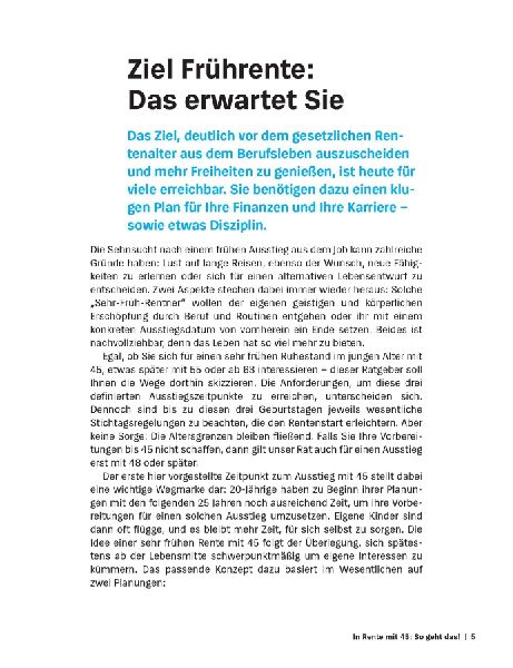Früher in Rente und Ruhestand