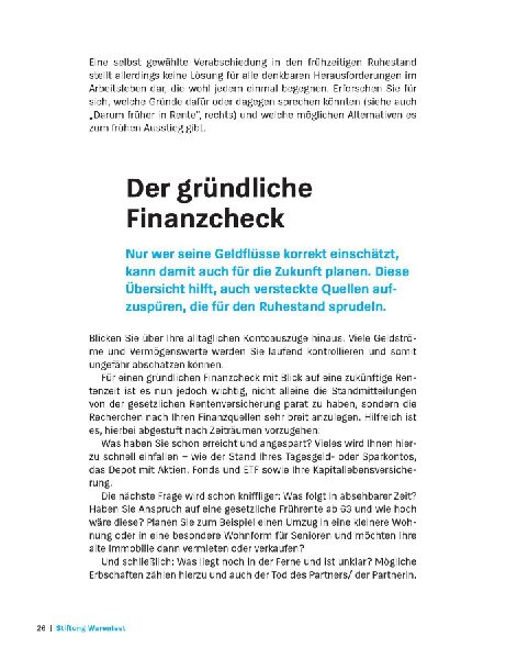 Früher in Rente und Ruhestand