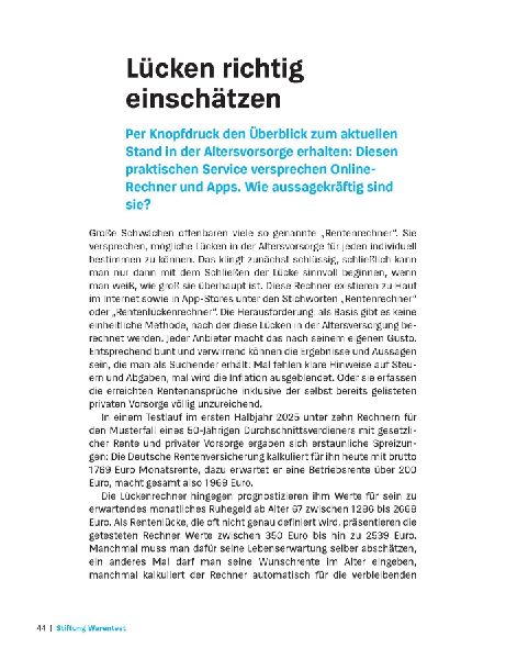 Früher in Rente und Ruhestand