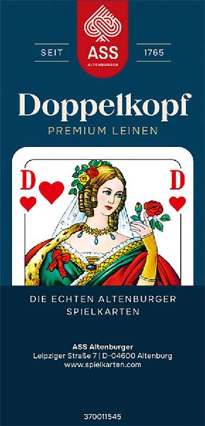 ASS Doppelkopf Leinen, französisches Bild in Faltschachtel