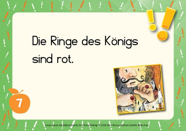 Lesen üben mit Bilderrätseln zum Froschkönig. 34 Bildkarten zur Leseförderung