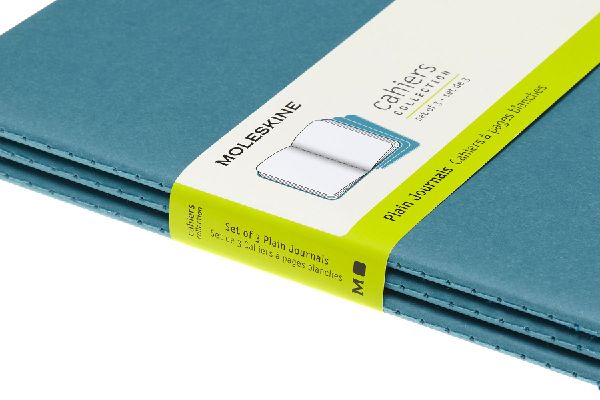 Moleskine Cahier Large/A5, 3er Set, Blanko, Lebhaftes Blau