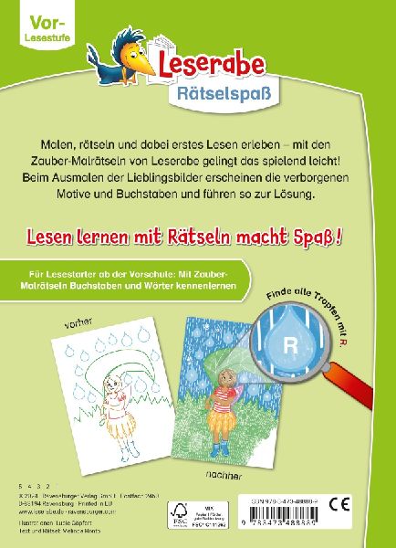 Leserabe Rätselspaß - Zauber-Malrätsel zum Lesenlernen: Feen (Vor-Lesestufe)