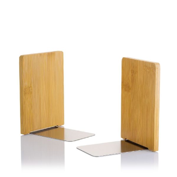 MyLibrary Buchstützen 2er Set | Holz & Edelstahl | Bookends