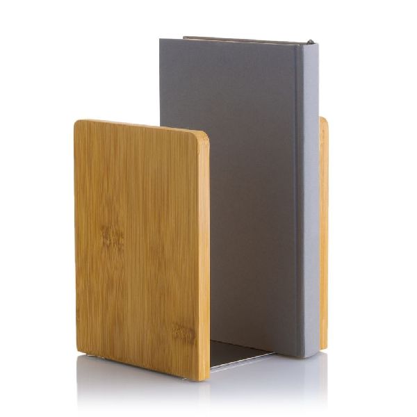 MyLibrary Buchstützen 2er Set | Holz & Edelstahl | Bookends