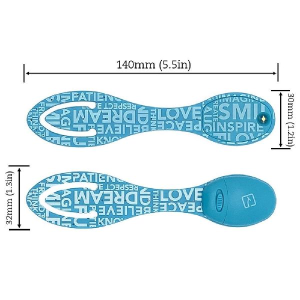 Flexilight Leselicht (Blue Words) | hellblau | 2 in 1 Leselampe & Lesezeichen | LED Leselicht | Geschenk für Leser, Buchliebhaber | Deutsche Ausgabe