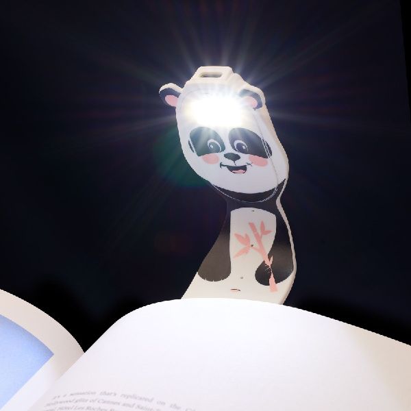 Flexilight Pals RC (Panda) - wiederaufladbares Leselicht - 2 in 1 Leselampe & Lesezeichen - LED Leselicht - Geschenk für Leser, Buchliebhaber - Deutsche Ausgabe