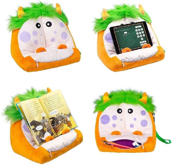 Bookmonster Deluxe Luca (orange/grün/weiß) | Lesekissen für Bücher und Tablets | Buchständer | Tablethalter | Lesehillfe | Deutsche Ausgabe