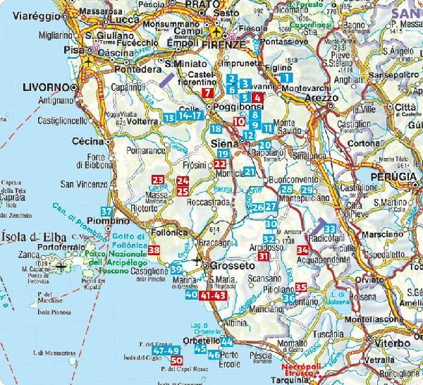 ROTHER Wanderführer Toskana - Der Süden. 50 Touren zwischen Florenz und der Maremma, im Chianti und um San Gimignano und Siena