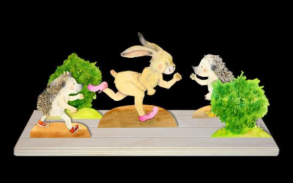 Hase und Igel. Erzählschienen-Figurenset