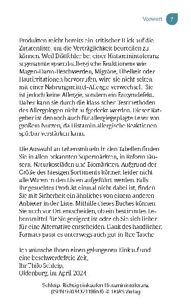 Richtig einkaufen Histamin-Intoleranz