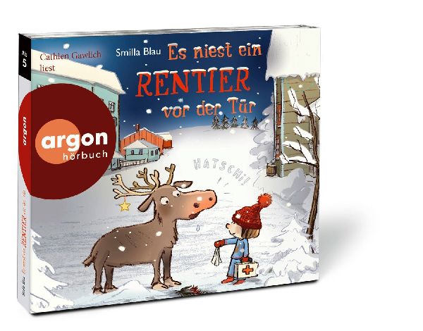 Es niest ein Rentier vor der Tür