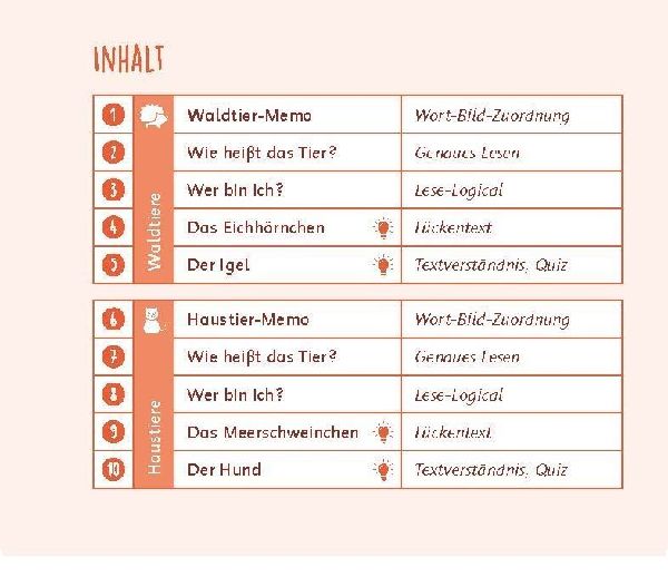20 interaktive Leseübungen "Tiere", Klasse 2/3