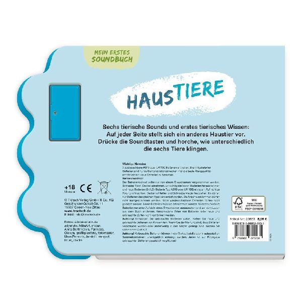 TRÖTSCH - Soundbuch Mein erstes Soundbuch Haustiere| Ab 1,5 Jahren
