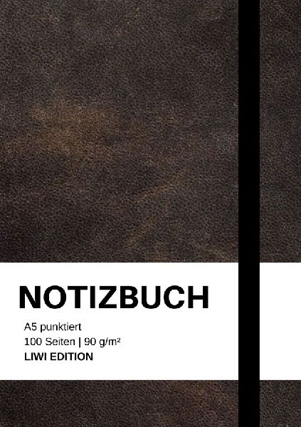 Notizbuch A5 punktiert - 100 Seiten 90g/m² - Soft Cover Schwa...