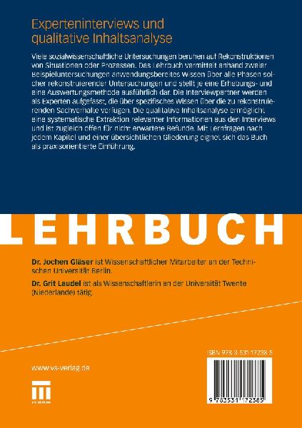 Experteninterviews und qualitative Inhaltsanalyse