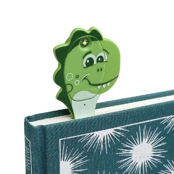 Flexilight Pals Leselicht (Dino) - grün - 2 in 1 Leselampe & Lesezeichen - LED Leselicht - Geschenk für Leser, Buchliebhaber - Deutsche Ausgabe