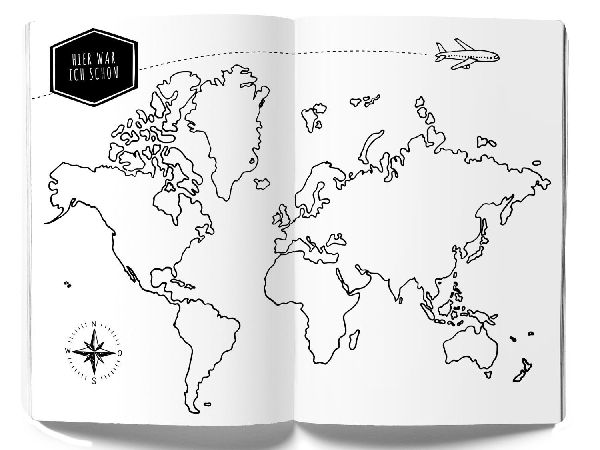 GuideMe Reisetagebuch Travel Diary "Weltkarte"