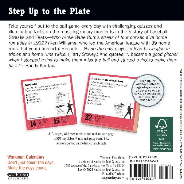 Year of Baseball Trivia Page-A-Day(r) Calendar 2026
