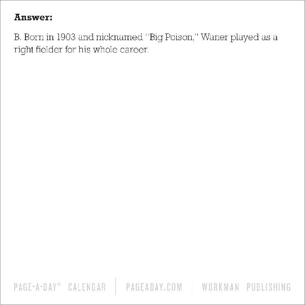 Year of Baseball Trivia Page-A-Day(r) Calendar 2026