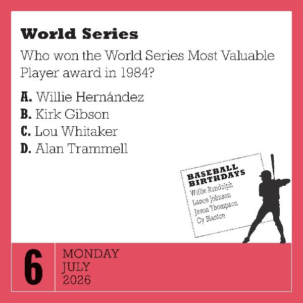 Year of Baseball Trivia Page-A-Day(r) Calendar 2026