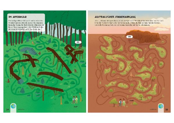 Weltreise in 80 Labyrinthen. Das Rätselbuch Für Kinder ab 7 Jahren