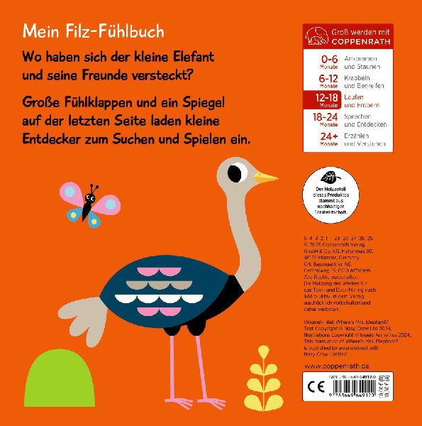 Mein Filz-Fühlbuch: Kuckuck, kleiner Elefant!
