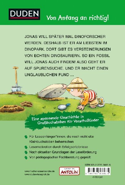 Duden Leseprofi - Großbuchstaben: Das Geheimnis der Dinospur, Erstes Lesen