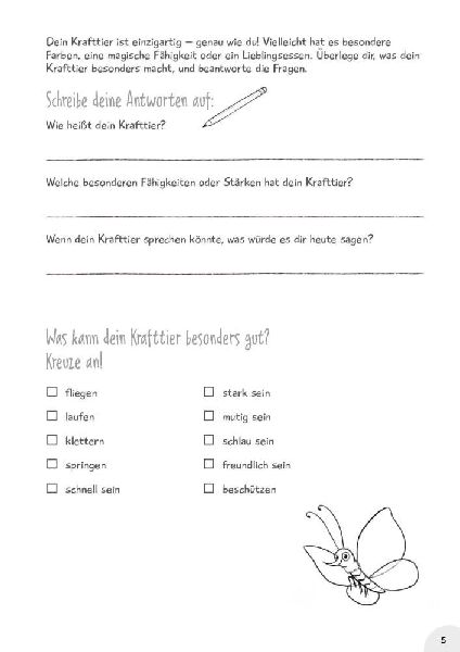 Mein Krafttier-Heft. Ausmalen, ausfüllen und die eigene Stärke entdecken