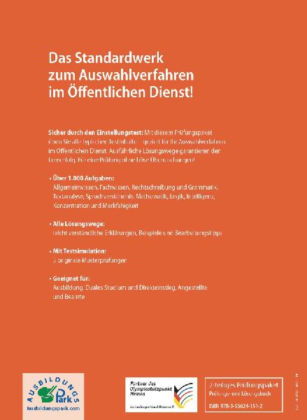 Einstellungstest Öffentlicher Dienst: Prüfungspaket mit Testsimulation