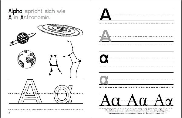Von Alpha bis Omega - Ein Übungsbuch mit bildhaften Merkhilfen zum altgriechischen Alphabet für Eltern, Schüler und Schlaumeier
