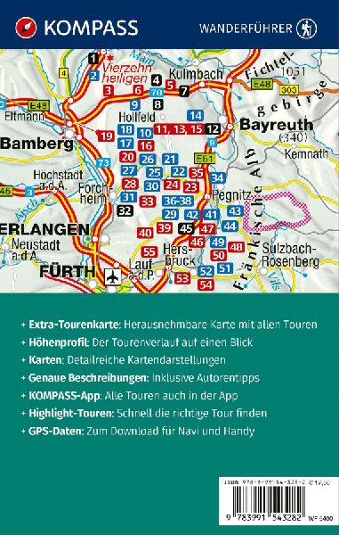 KOMPASS Wanderführer Fränkische Schweiz mit Oberem Maintal und Hersbrucker Schweiz, 55 Touren mit Extra-Tourenkarte