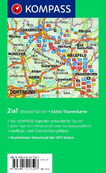 KOMPASS Wanderführer Naturpark Teutoburger Wald mit Wiehen- und Eggegebirge, 55 Touren mit Extra-Tourenkarte
