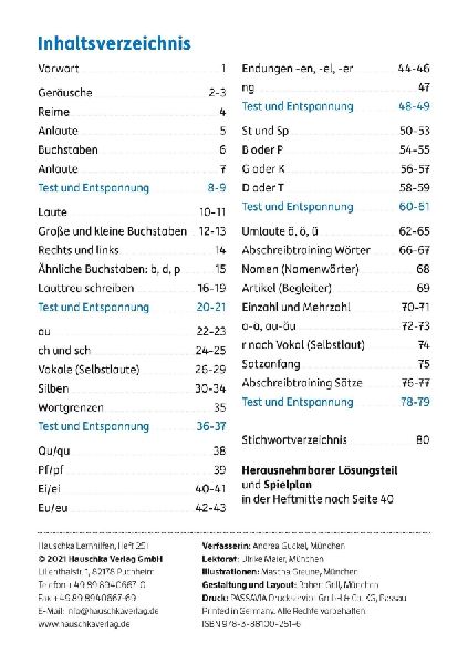 Rechtschreiben 1. Klasse