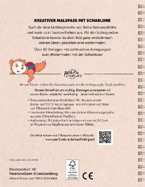 Bobo Siebenschläfer Malbuch mit Schablone. Zeichnen und Malen für Kinder ab 4 Jahren