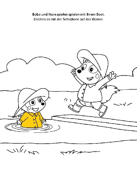 Bobo Siebenschläfer Malbuch mit Schablone. Zeichnen und Malen für Kinder ab 4 Jahren