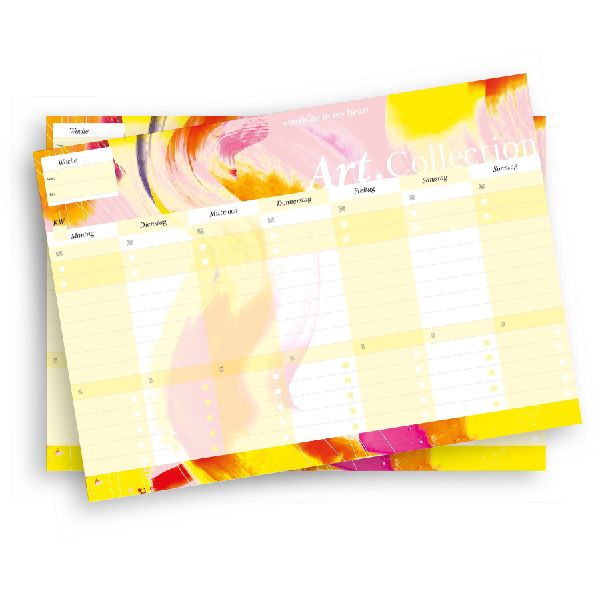 Notizblock-Set mit Kalender ohne Datum für den Schreibtisch. ...