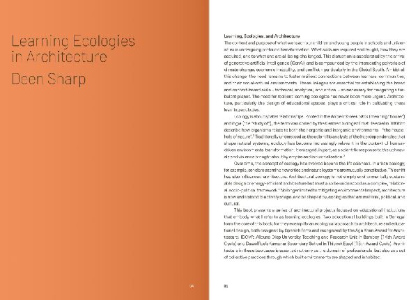 Learning Ecologies in Architecture