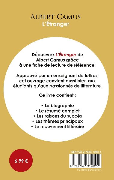 Fiche de lecture L'Étranger (Étude intégrale)