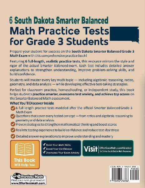 6 South Dakota Smarter Balanced Math Practice Tests for Grade 3 ...
