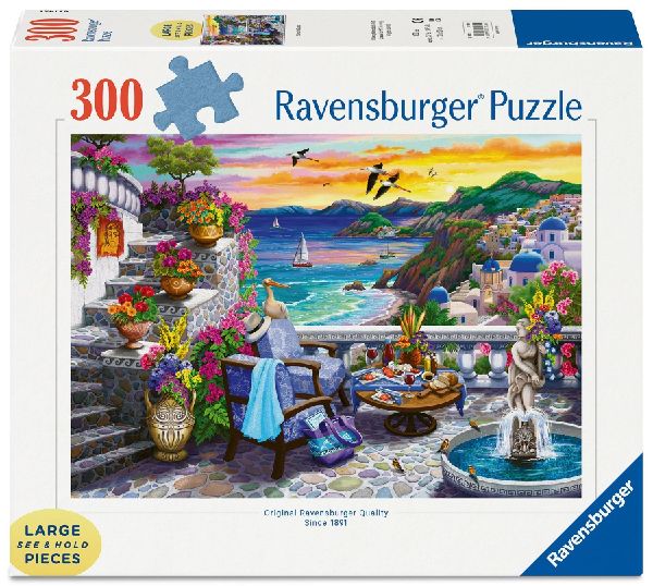 Erwachsenenpuzzle 300 Teile Large Pieces - Abendsonne über Santorini