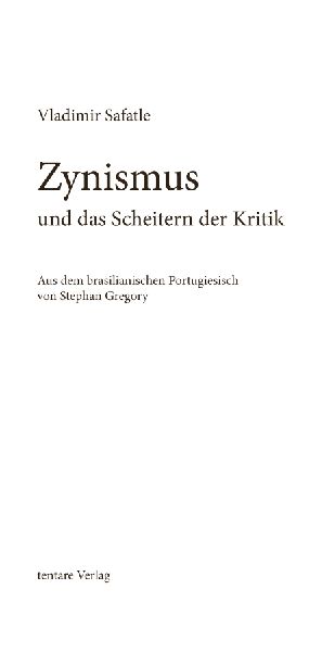 Zynismus und das Scheitern der Kritik