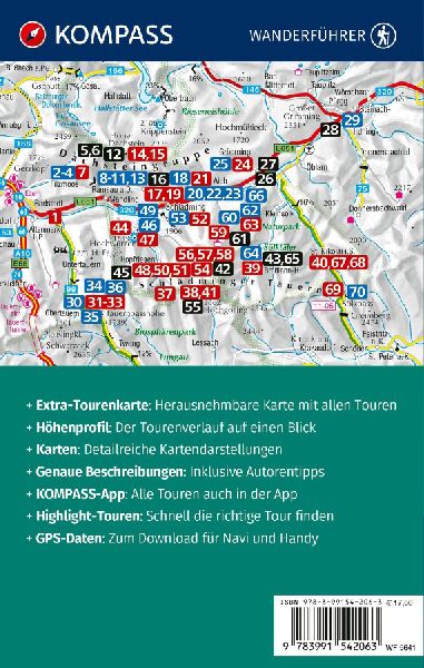 KOMPASS Wanderführer Dachstein-Tauern Ost, 70 Touren mit Extra-Tourenkarte