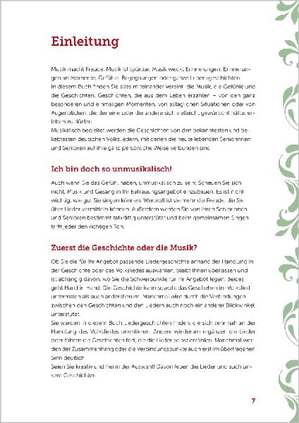 Kurzgeschichten zum Vorlesen und Mitsingen für Senioren